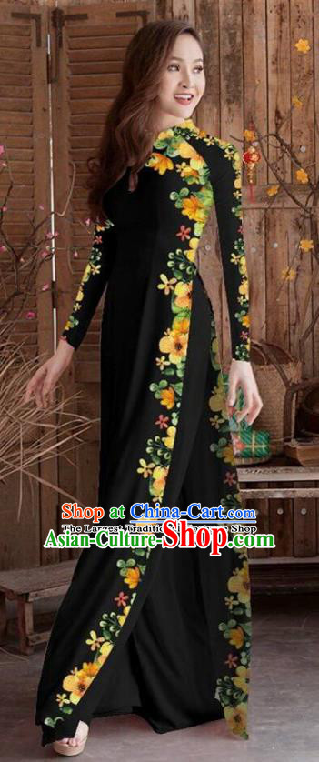 Black Two-piece Qipao Dress Tailored Aodai Vietnam Clothing Cheongsam Aodai  Vietnam Dress Vietnamese Traditional Cheongsam - Asia & Pacific Islands  Clothing - AliExpress