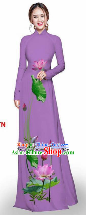 Vietnamese Ao Dai Dress Elegant Purple Floral Print Cheongsam Qipao For  Women, Plus Size, Chinese Tradition, Slim Fit Perfect For Weddings And  Ethnic Dresses Online In 2022 From Renshenguo, $31.58