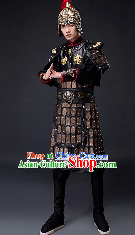 Chinese Ancient Drama Tang Dynasty General Helmet and Body Armour for Men