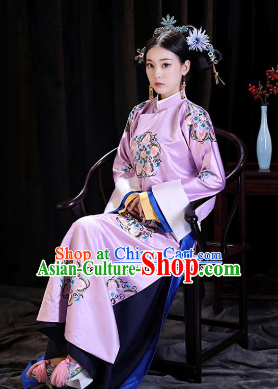 Chinese Ancient Qing Dynasty Drama Manchu Imperial Consort Princess Consort Costumes for Women
