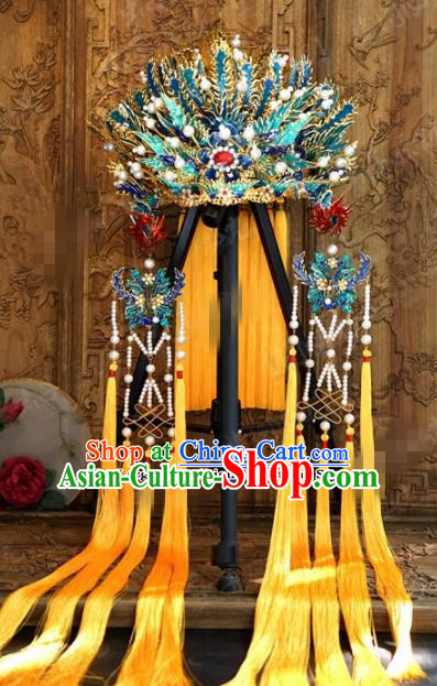 Chinese Ancient Wedding Hair Jewelry Accessories Palace Queen Phoenix Coronet Hairpins for Women
