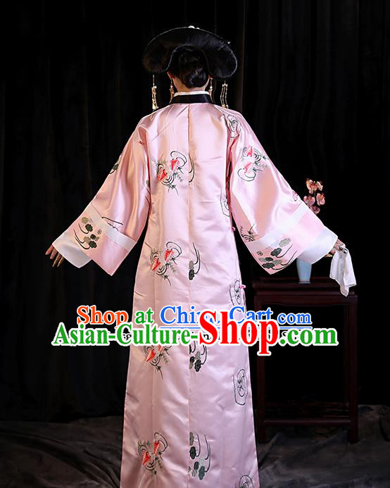 Chinese Ancient Drama Clothing Qing Dynasty Manchu Imperial Concubine Embroidered Costumes for Women
