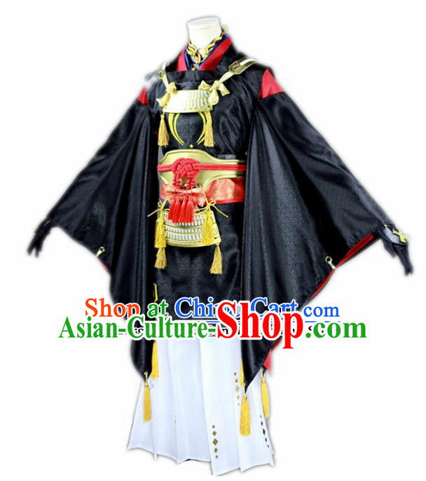 Chinese Traditional Cosplay Nobility Childe Knight Black Costumes Ancient Swordsman Clothing for Men