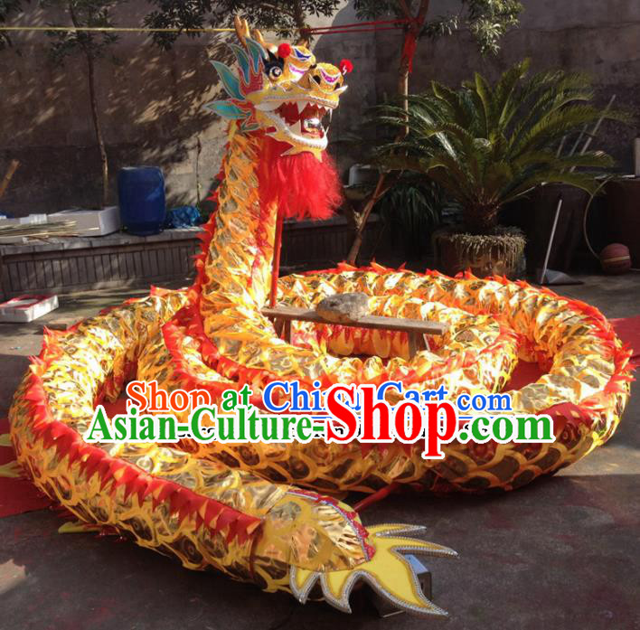 World Dragon Dance Competition Folk Dragon Head Chinese Traditional Dragon Dance Costumes Complete Set for Adult