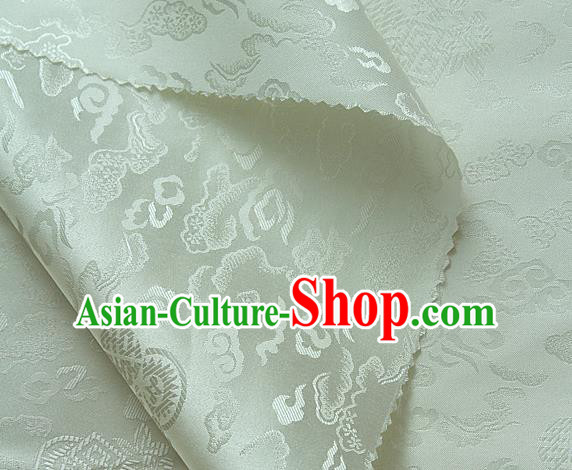 Traditional Asian Classical Cloth Drapery Beige Brocade Korean Hanbok Palace Satin Silk Fabric