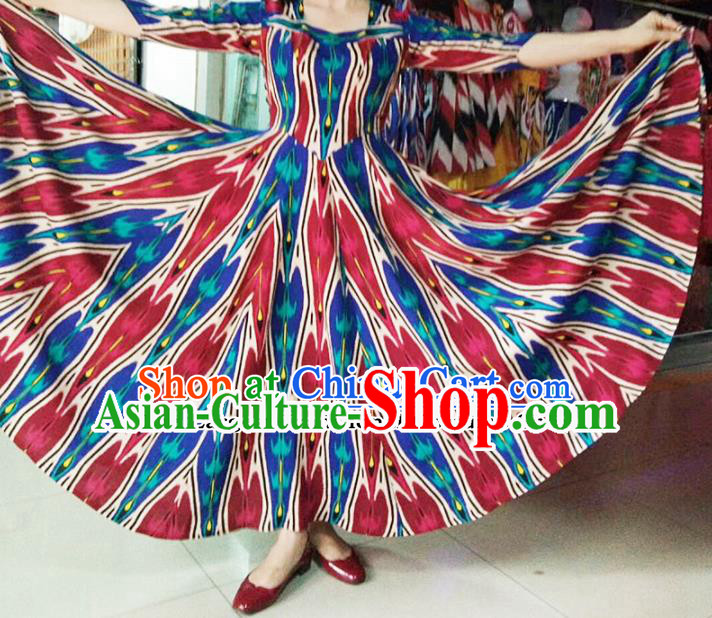 Chinese Ethnic Costumes Folk Dance Dress Traditional National Uyghur Nationality Clothing for Women