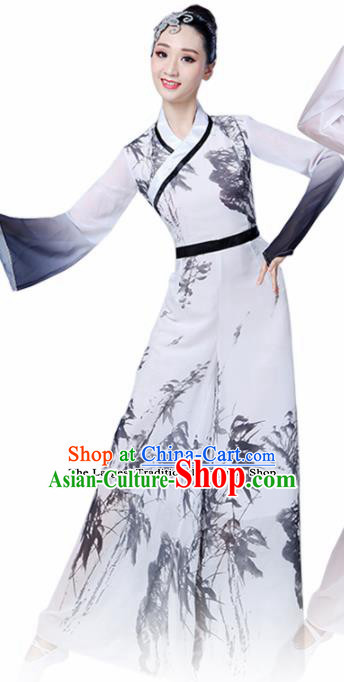 Chinese Traditional Folk Dance White Costumes Classical Dance Yanko Dance Clothing for Women