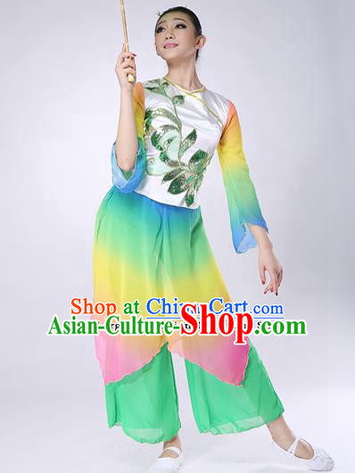 Chinese Traditional Folk Dance Dress Classical Dance Umbrella Dance Costumes for Women
