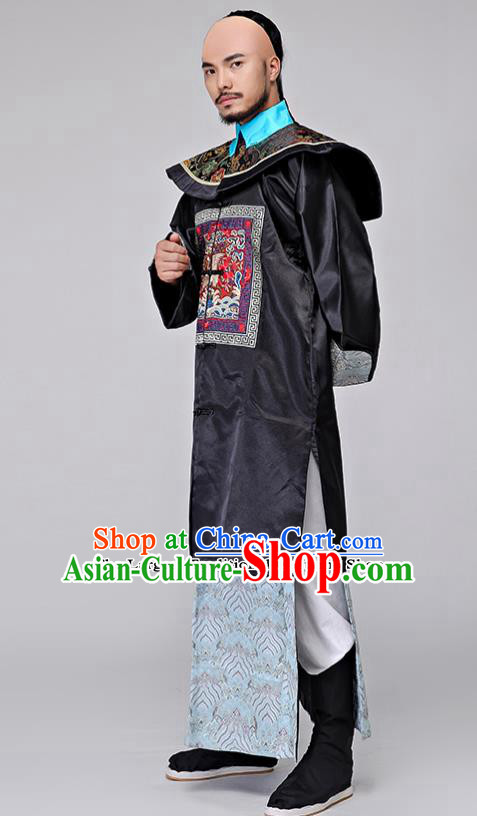 Traditional Chinese Qing Dynasty Drama Minister Costumes Ancient Chancellor Clothing for Men