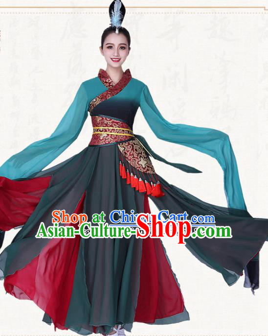 Chinese Traditional Classical Dance Water Sleeve Dress Ancient Group Dance Costumes for Women