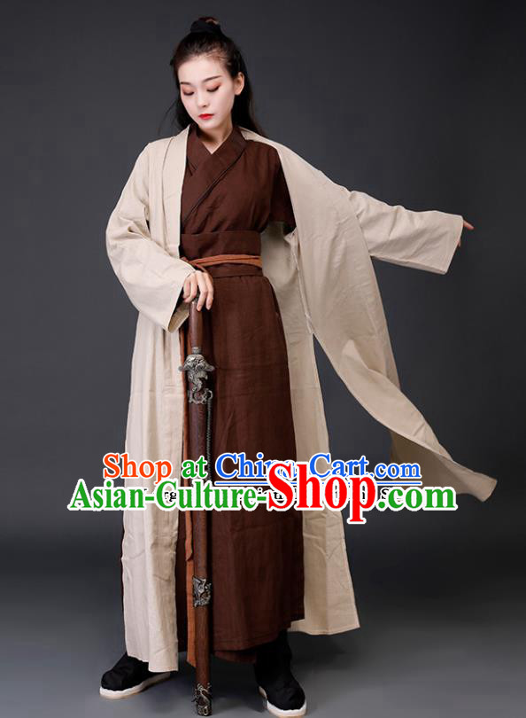 Traditional Chinese Female Knight Costumes Ancient Drama Swordswoman Clothing for Women