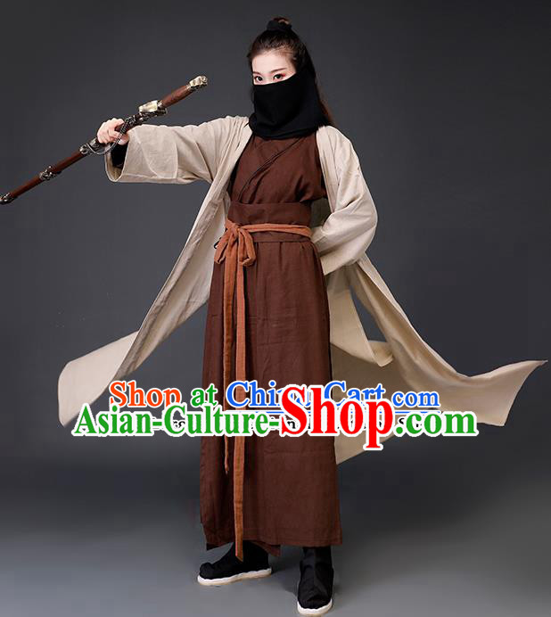 Traditional Chinese Female Knight Costumes Ancient Drama Swordswoman Clothing for Women