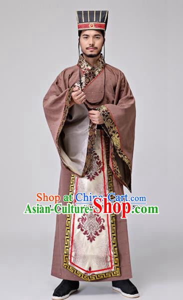 Traditional ChineseAncient Drama Chancellor Clothing Three Kingdoms Period Minister Costumes for Men