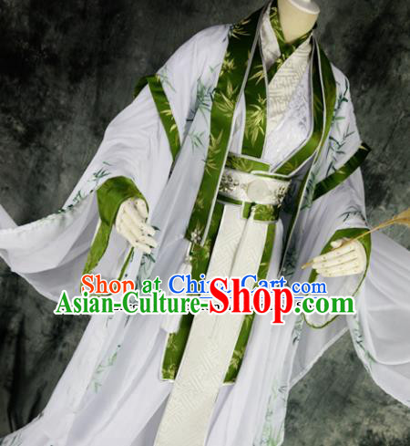 Traditional Chinese Cosplay Scholar Embroidered Costumes Ancient Swordsman Hanfu Clothing for Men
