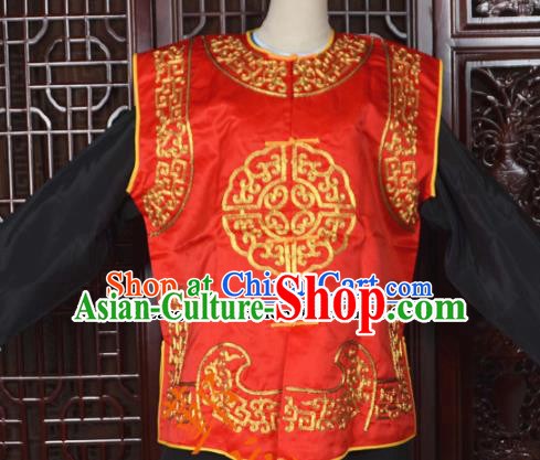 Top Grade Chinese Beijing Opera Costumes Peking Opera Takefu Red Vest for Adults