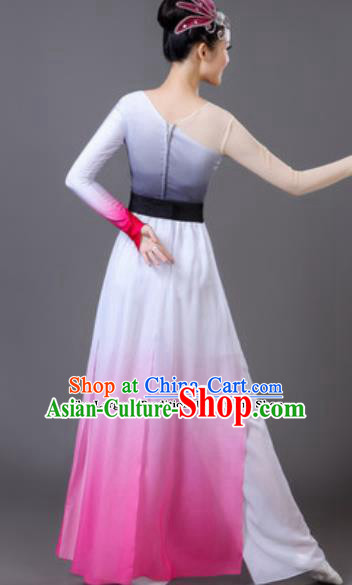 Traditional Chinese Classical Dance Pink Dress Fan Dance Umbrella Dance Clothing for Women