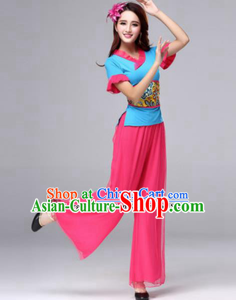 Traditional Chinese Folk Dance Costumes Yanko Dance Fan Dance Clothing for Women