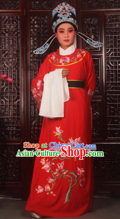 Top Grade Chinese Beijing Opera Niche Red Costumes Peking Opera Embroidered Magnolia Clothing for Adults