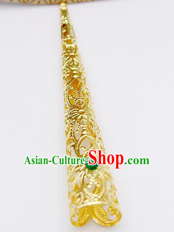 Chinese Traditional Finger Accessories Ancient Palace Lady Golden Fingernail Wrap for Women