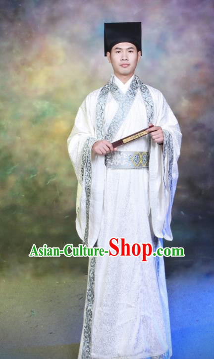 Chinese Traditional Han Dynasty Scholar Hanfu Clothing Ancient Landlord Costumes for Men