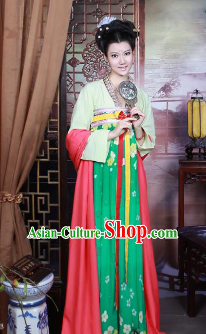Traditional Chinese Tang Dynasty Court Maid Costume Ancient Peri Hanfu Dress for Women