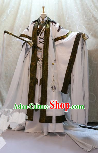 Ancient China Cosplay Han Dynasty Swordsman Costumes Nobility Childe Clothing for Men
