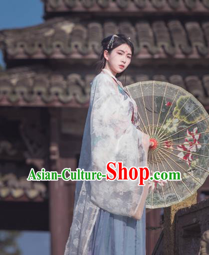 Ancient China Jin Dynasty Palace Lady Princess Embroidered Costume for Women