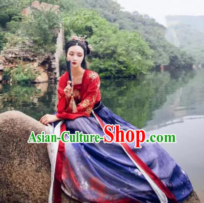 Traditional Ancient Chinese Costume Chinese Style Wedding Dress Ancient Tang Dynasty hanfu princess Clothing