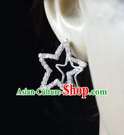 European Western Bride Vintage Accessories Eardrop Renaissance Crystal Star Earrings for Women