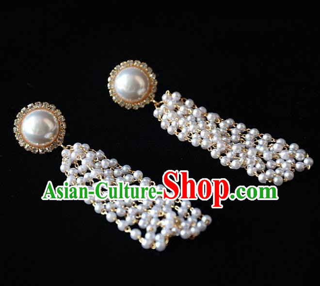 European Western Bride Vintage Accessories Pearls Eardrop Renaissance Crystal Earrings for Women