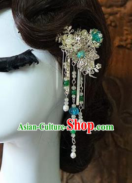 Chinese Handmade Classical Wedding Hair Accessories Ancient Hanfu Tassel Step Shake Side Hairpins for Women