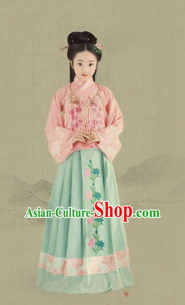 China Ancient Ming Dynasty Nobility Lady Costume Princess Hanfu Clothing for Kids