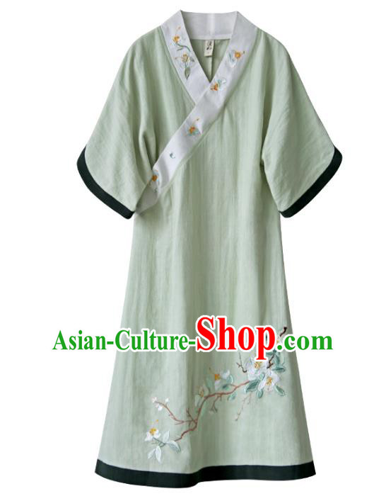 Traditional Ancient Chinese Young Women Cheongsam Dress Tangsuit Stand Collar Blouse Dress Tang Suit Clothing