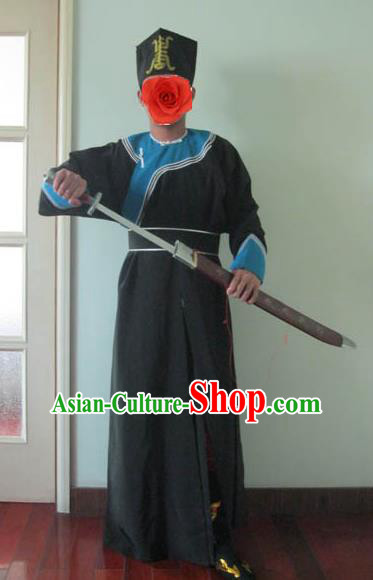 Traditional Chinese Stage Performance Costume Ancient Imperial Bodyguard Hanfu Clothing for Men