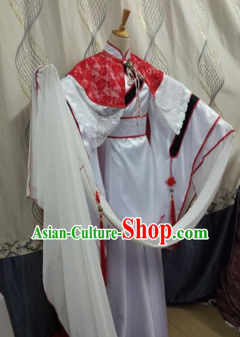 Ancient Chinese Costume hanfu Chinese Wedding Dress traditional china Cosplay Swordsman Wig Clothing Headwear