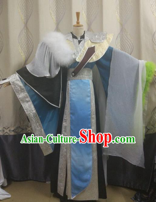 China Ancient Cosplay Swordsman Costume Knight Fancy Dress for Men