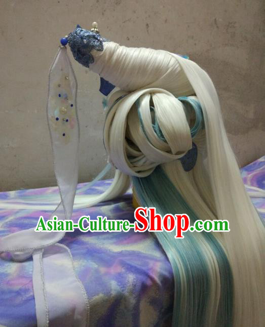 Ancient Chinese Costume hanfu Chinese Wedding Dress traditional china Cosplay Swordsman Wig Clothing Headwear
