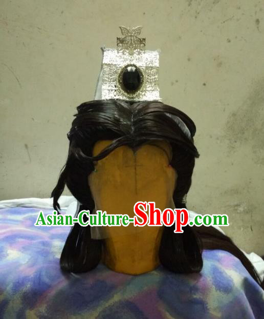 Traditional China Ancient Cosplay Nobility Childe Hair Accessories Wig and Hairdo Crown for Women