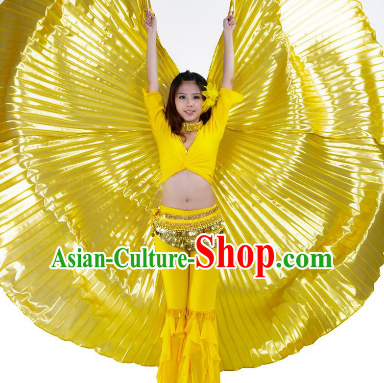 Asian Indian Belly Dance Prop Golden Wings India National Stage Performance Large Wing for Women