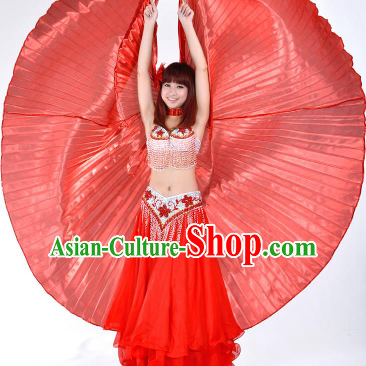 Asian Indian Belly Dance Prop Red Wings India National Stage Performance Large Wing for Women