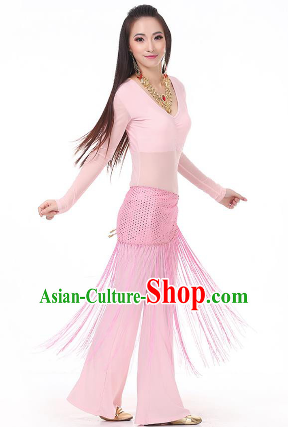 Asian Indian Belly Dance Pink Costume Stage Performance India Raks Sharki Dress for Women
