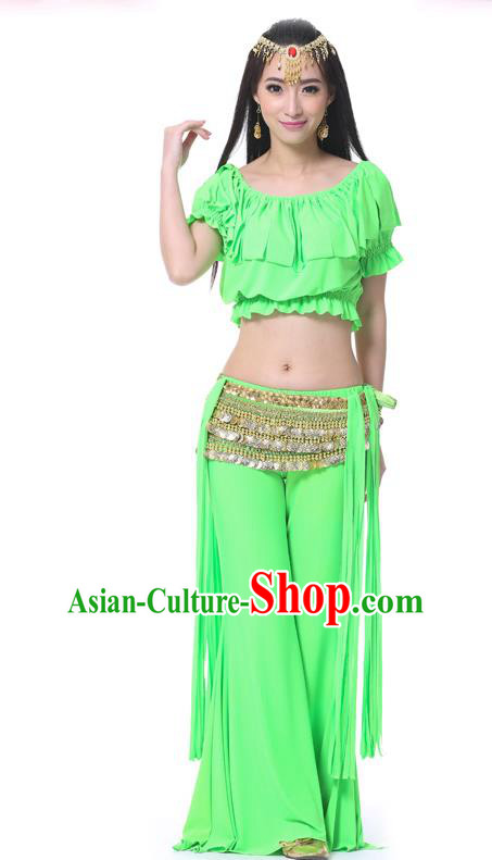 Indian Belly Dance Light Green Uniform India Raks Sharki Dress Oriental Dance Rosy Clothing for Women