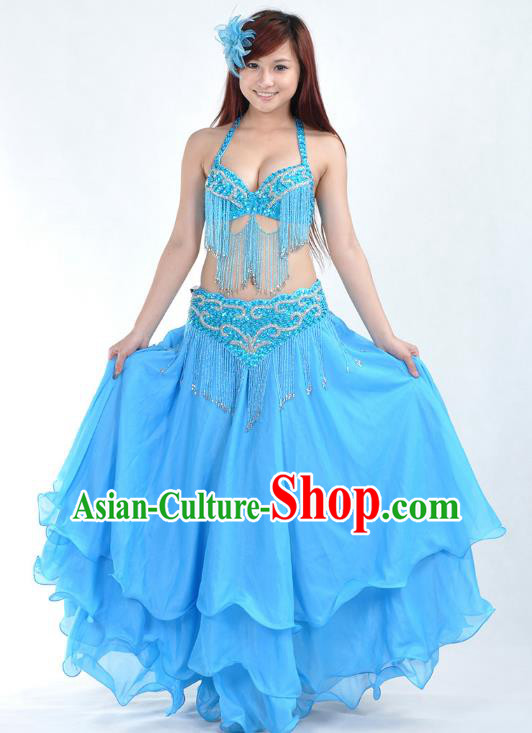 Indian Belly Dance Blue Costume India Raks Sharki Dress Oriental Dance Clothing for Women