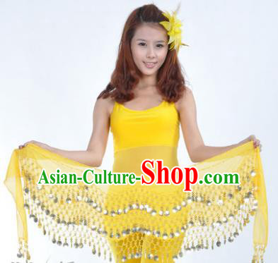 Asian Indian Belly Dance Waist Accessories Yellow Waistband India Raks Sharki Belts for Women