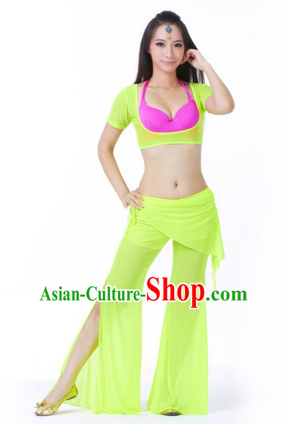 Asian Indian Belly Dance Light Green Uniform India Raks Sharki Dress Oriental Dance Clothing for Women