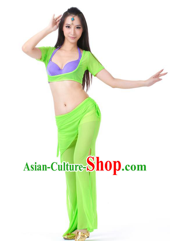 Asian Indian Belly Dance Green Uniform India Raks Sharki Dress Oriental Dance Clothing for Women