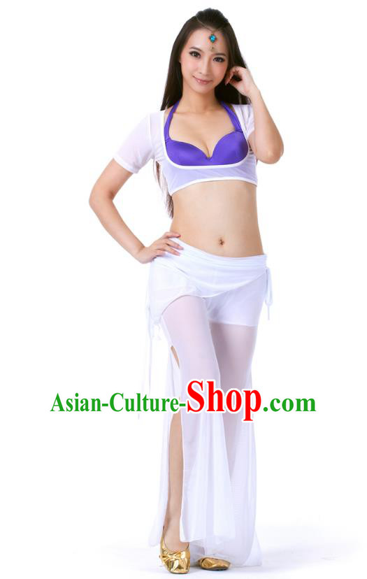 Asian Indian Belly Dance White Uniform India Raks Sharki Dress Oriental Dance Clothing for Women