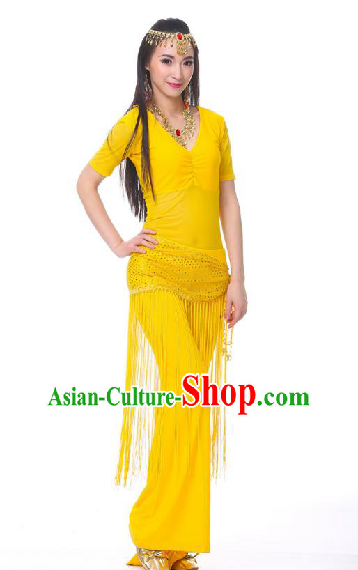 Indian Belly Dance Costume India Raks Sharki Yellow Suits Oriental Dance Clothing for Women