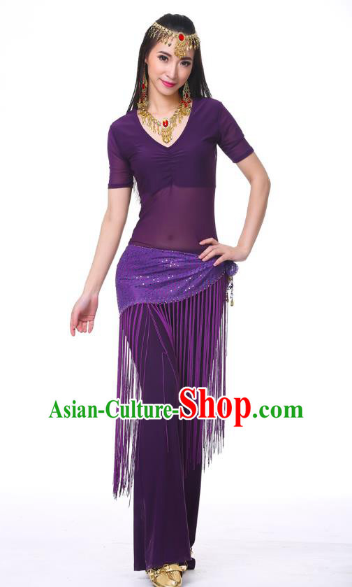 Indian Belly Dance Costume India Raks Sharki Purple Suits Oriental Dance Clothing for Women
