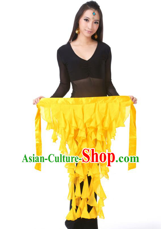 Indian Traditional Belly Dance Belts Yellow Hip Scarf Waistband India Raks Sharki Waist Accessories for Women